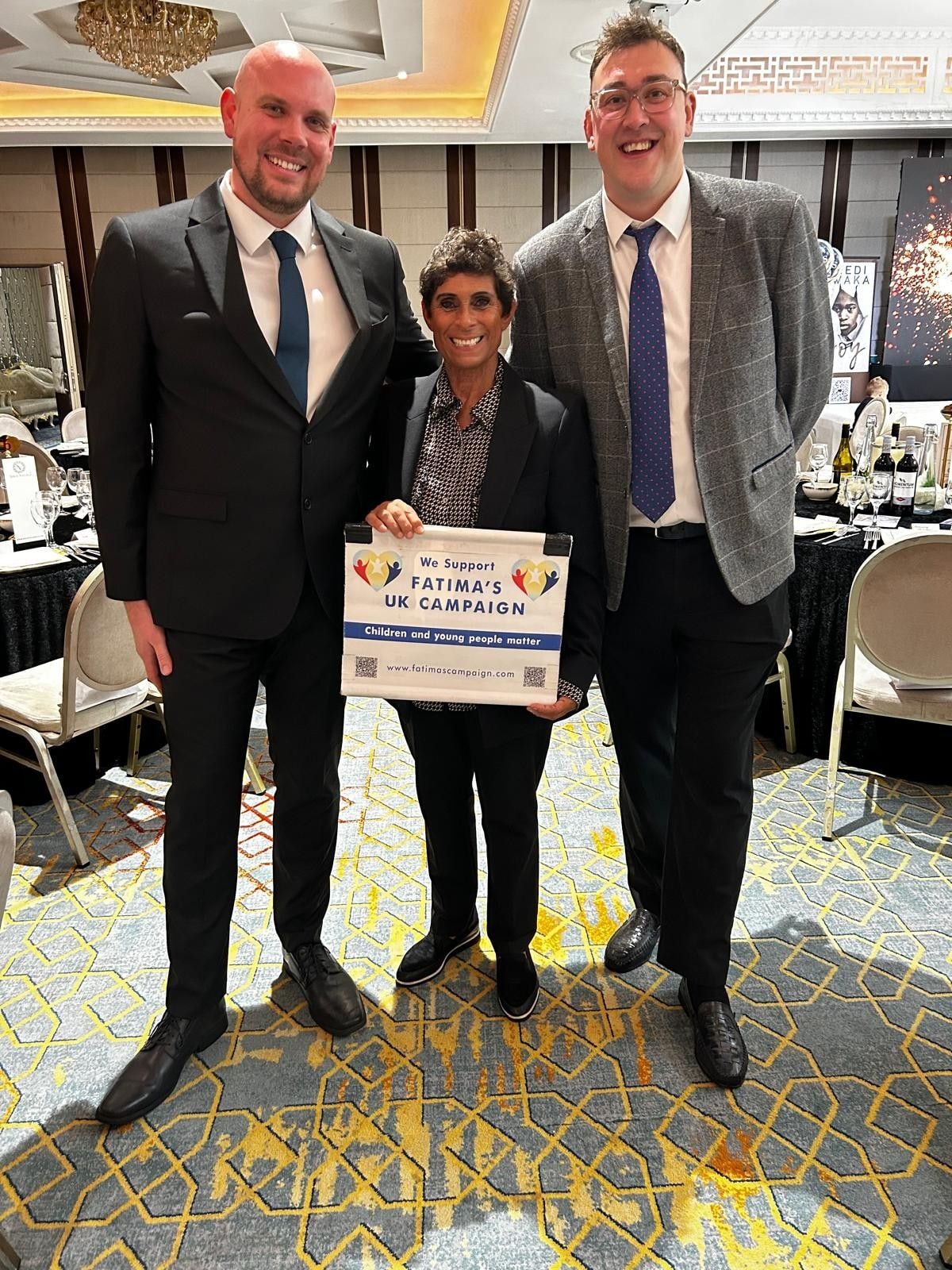 Tom at a Fatima's UK Campaign event supporting children and young people